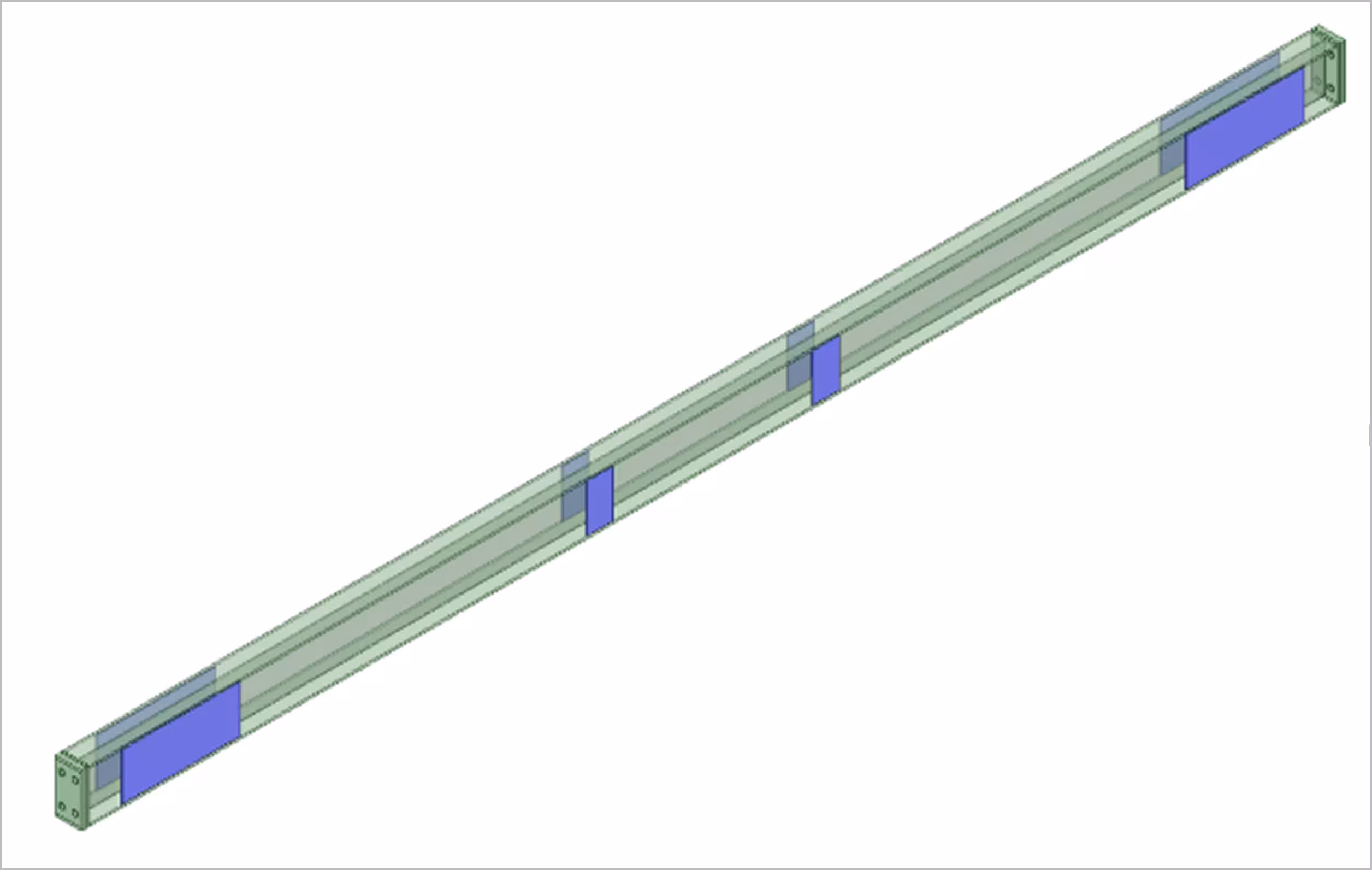 Modified beam with stiffener plates